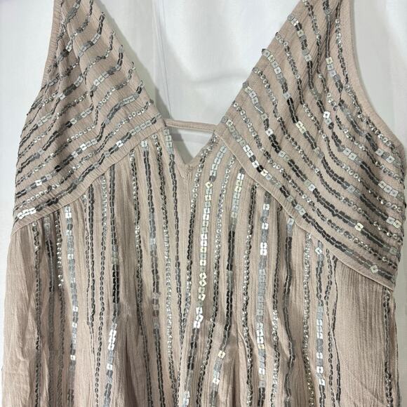 Free People “Here She Is” Embellished Grey Sequin Mini Dress XS - Picture 6 of 7